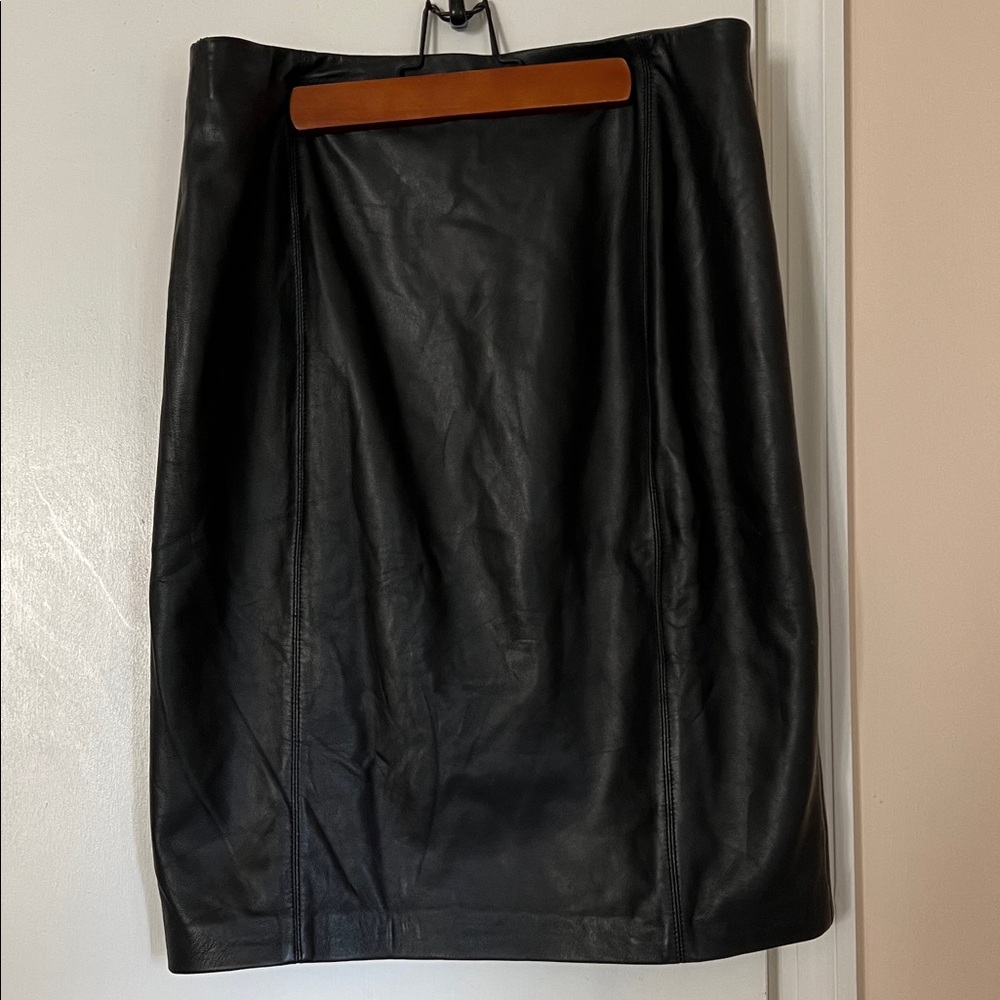 Ralph Lauren Black Leather Skirt - Picture 6 of 6
